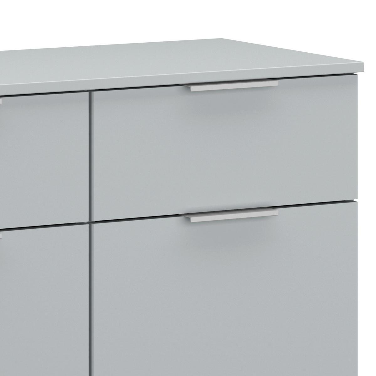 Kommode Mit Soft-Close B: 140 cm Alabama, Seidengrau - Hellgrau/Alufarben, MODERN, Holzwerkstoff (140/81/42cm)