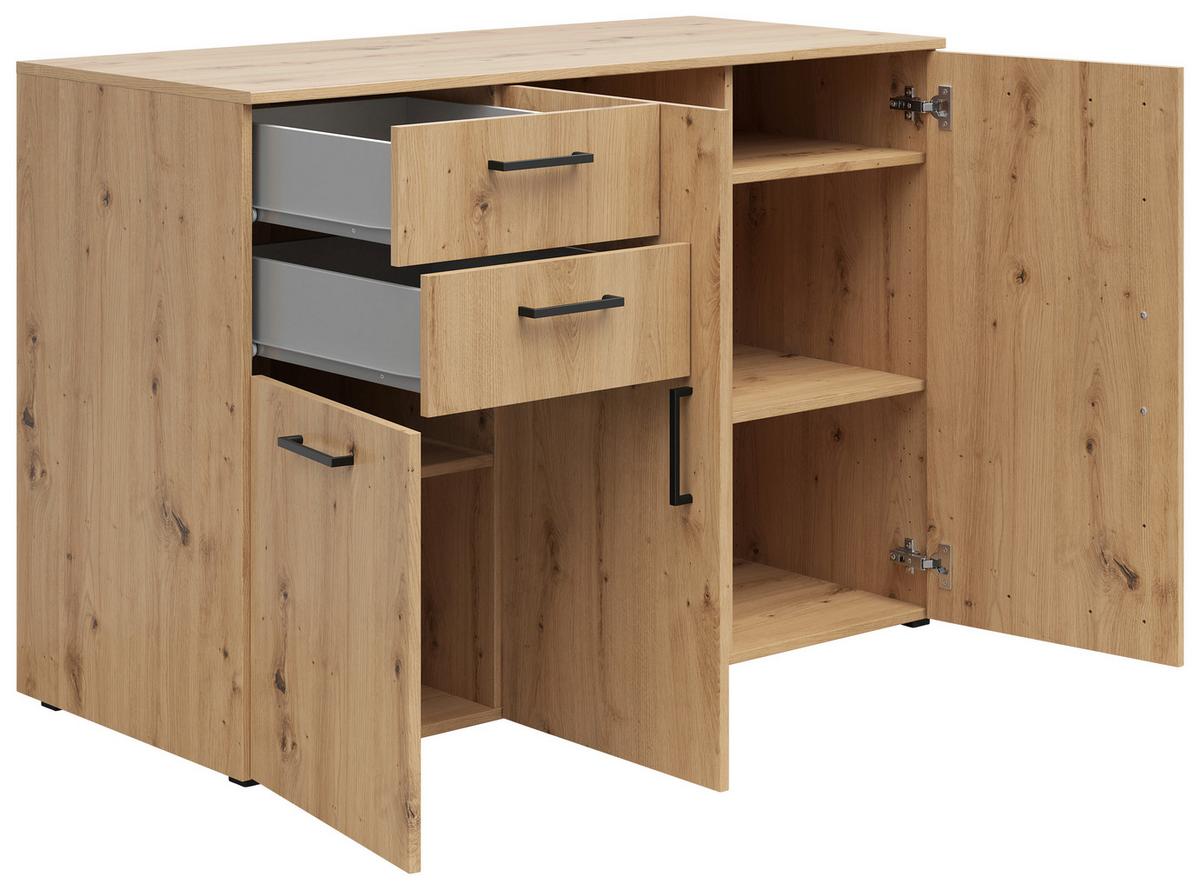 Komód Cabinet - Artisan tölgy, Modern, faalapú anyag (120/83/52cm)