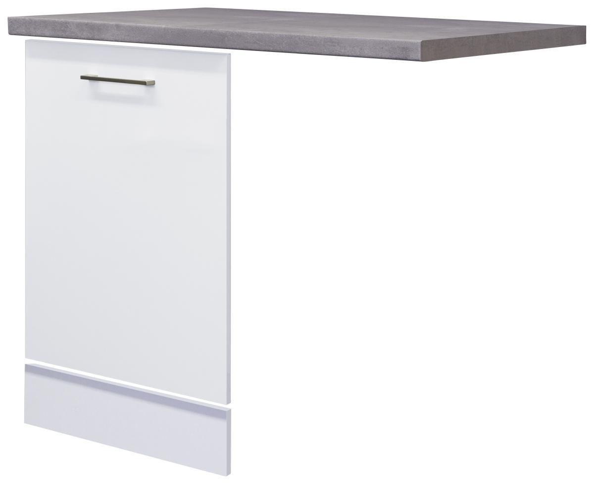 Predné čelo na umývačku riadu Neo biela + pracovná doska - biela/farba ušľachtilej ocele, Modern, kov/kompozitné drevo (110/60cm) - FlexWell