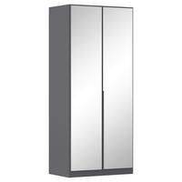 Drehtürenschrank Alabama Grau Metallic B: 91 Cm - Grau, MODERN, Holzwerkstoff (91/229/54cm) - Rauch Möbel