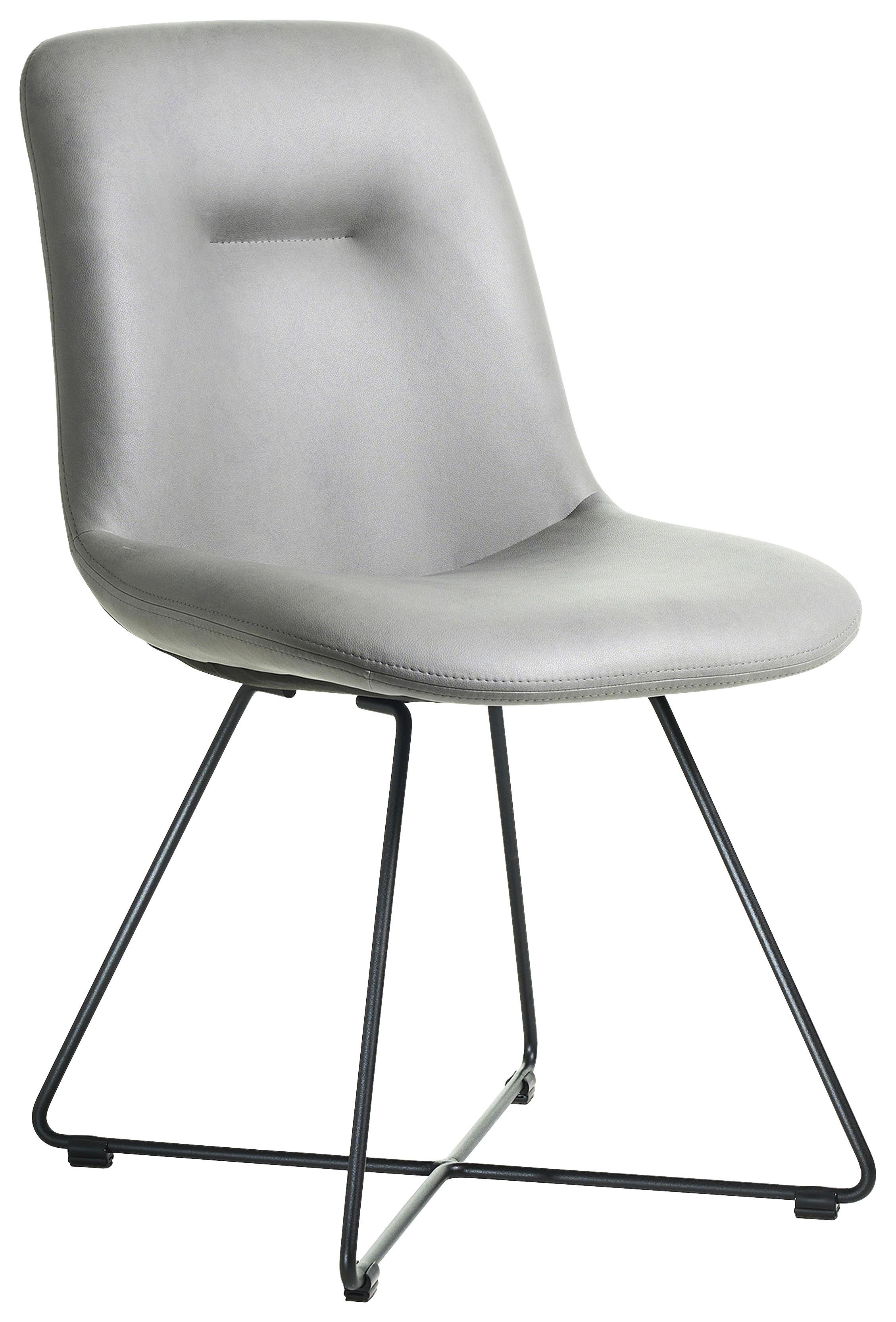 STOLIČKA CROSS-CH - čierna/svetlosivá, Basics, kov/textil (51/89/61cm) - Celina Home