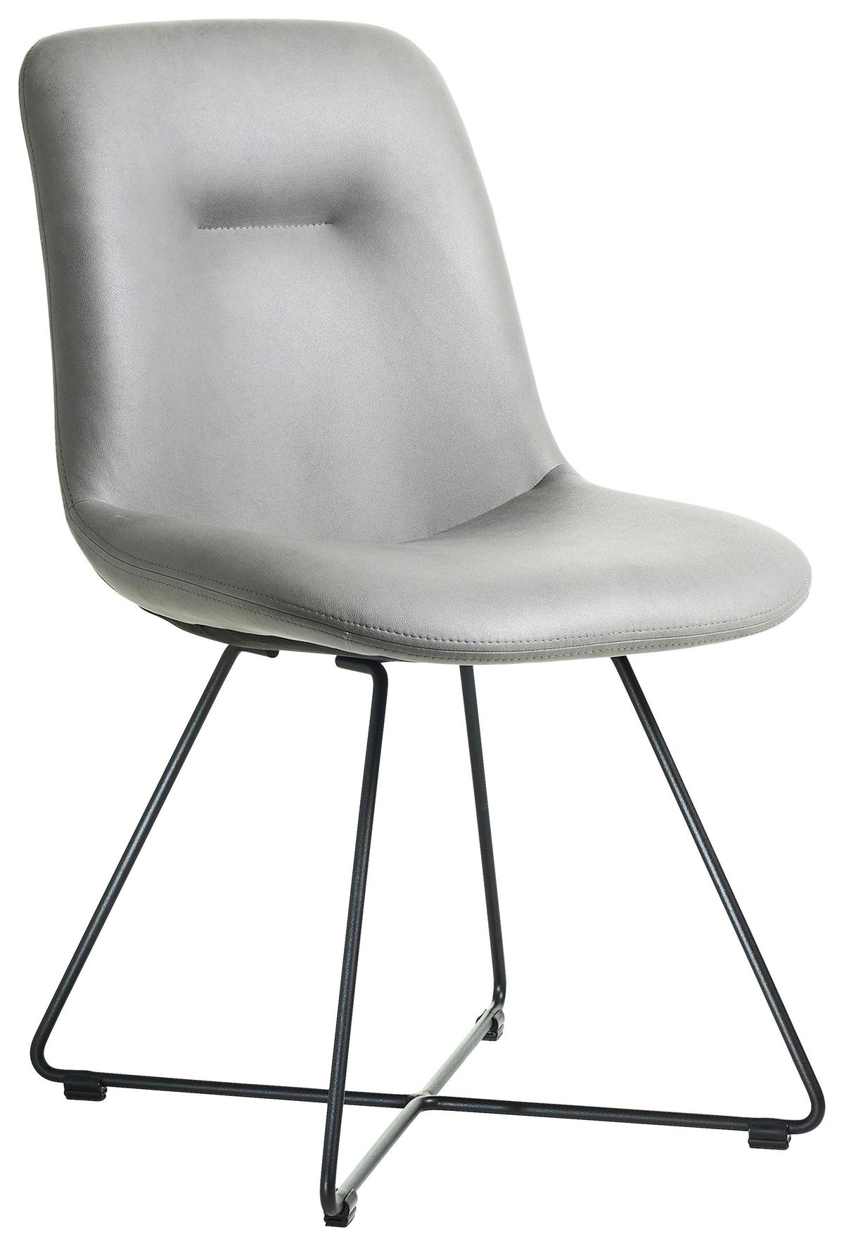 STOLIČKA CROSS-CH - čierna/svetlosivá, Basics, kov/textil (51/89/61cm) - Celina Home