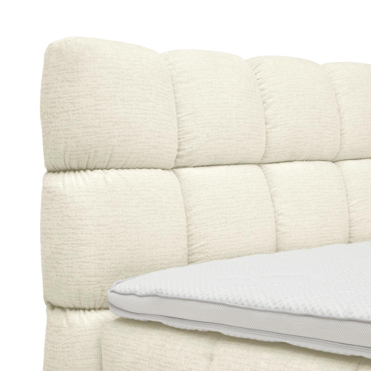 Boxspring posteľ BUBBLE BOX 180/200 cm, ecru - čierna/écru, Konventionell, kov/drevo (180/200cm) - Premium Living