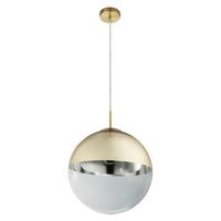 Hängeleuchte H: 120 cm 1-Flammig - Transparent/Goldfarben, Design, Glas/Metall (33/120cm) - Globo