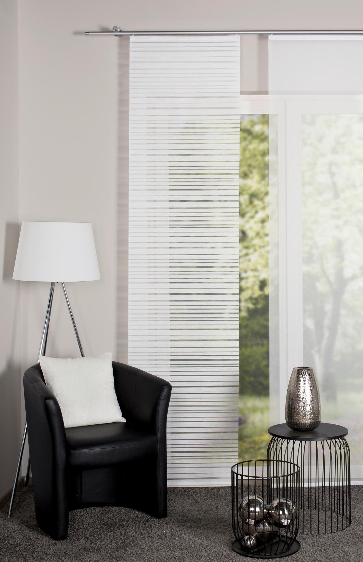 Flächenvorhang Folke Weiß B: 60 cm - Weiß, Design, Textil (60/245cm)