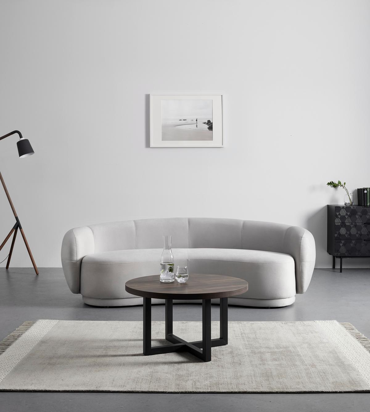 Pohovka DAMARIS sv. šedá - černá/světle šedá, Moderní, dřevo/textil (230/75/100cm) - Bessagi Home