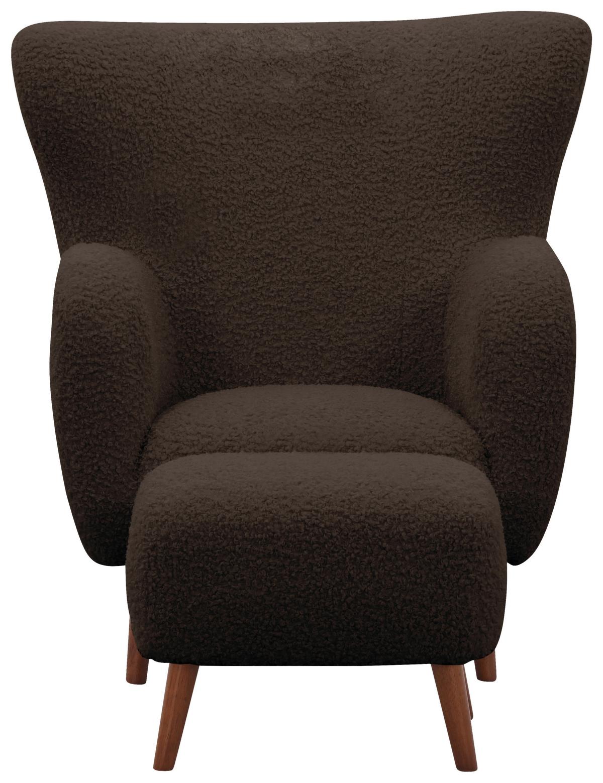 Sesselset Savoy Braun B: 90 cm - Kastanienfarben/Braun, Design, Holz/Textil (90/98/88cm) - Livetastic