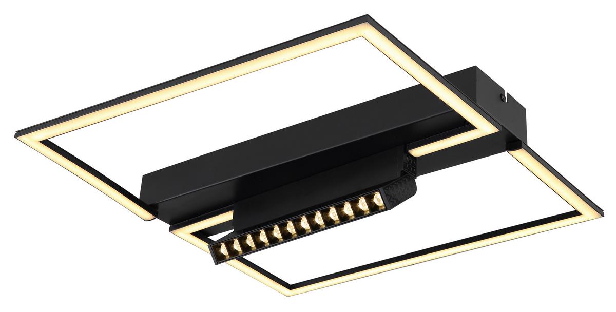 LED-Deckenleuchte 48462-42 - Opal/Schwarz, Design, Kunststoff/Metall (42/42/11cm) - Globo