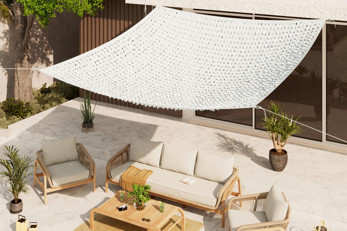 SLUNEČNÍ CLONA KE KOČÁRKU NETZI - bílá, Basics, textil (300/300cm)