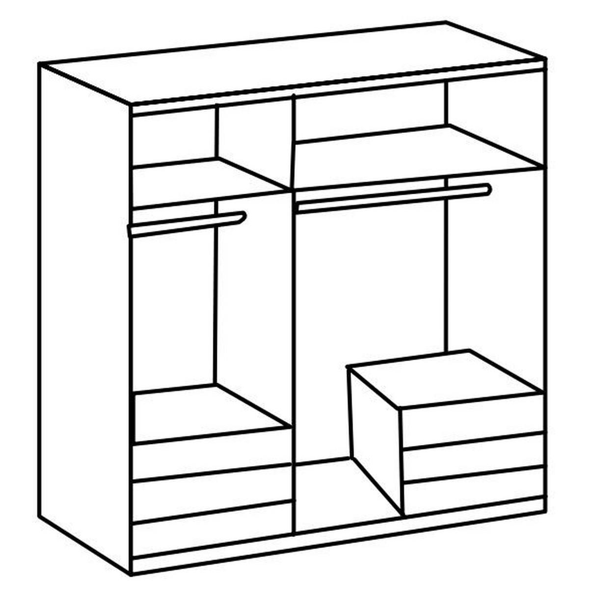 Drehtürenschrank 150cm Level, Grau/weiß - Weiß/Grau, MODERN, Glas/Holzwerkstoff (150/216/58cm) - MID.YOU