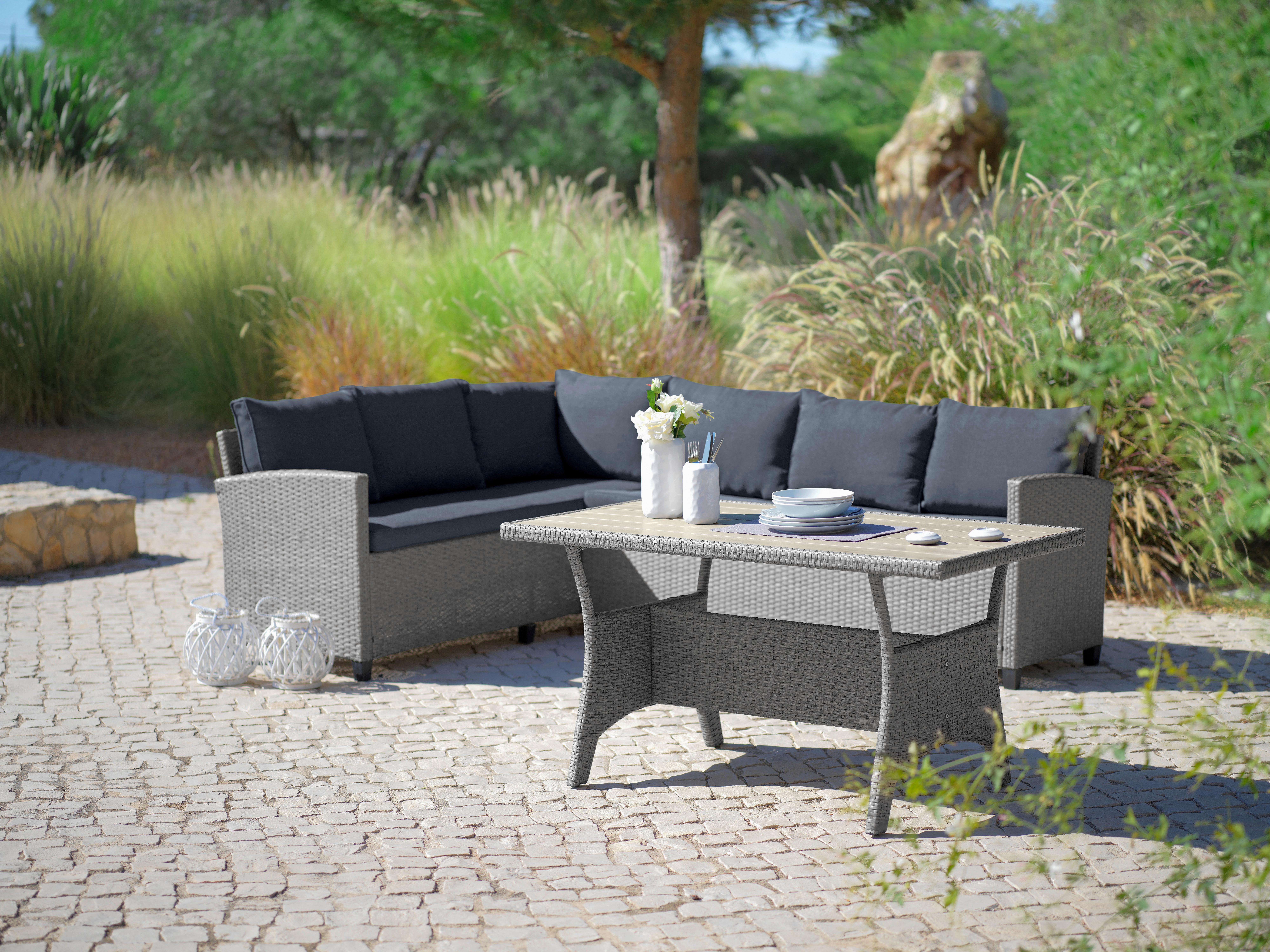 Lounge Garnitúra Vipora Jobbos - szürke, Modern, műanyag/textil (220/175cm) - Ondega