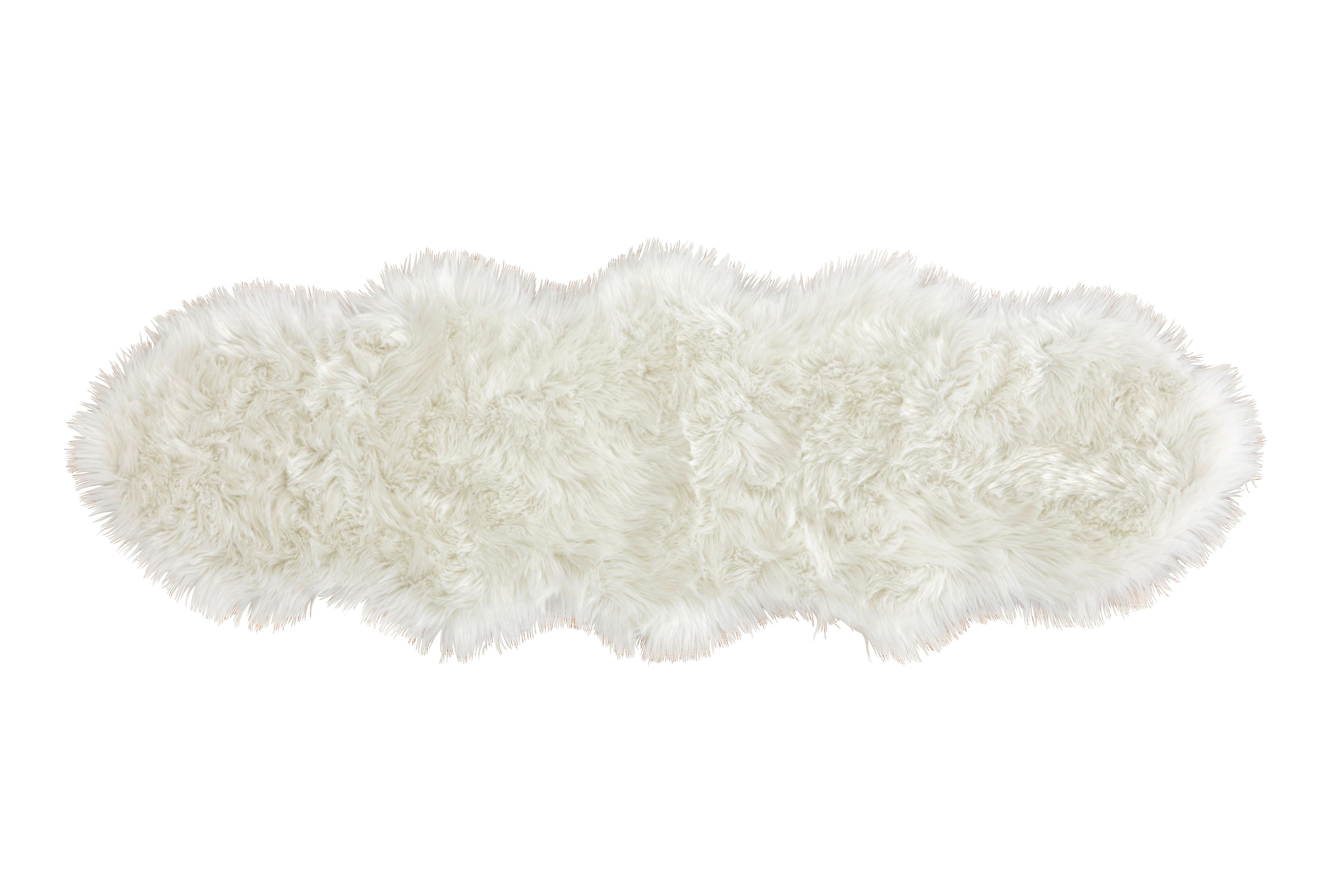 Fellteppich Delia Weiß 180x60 Cm - Weiß, ROMANTIK / LANDHAUS, Textil (180/60cm) - James Wood