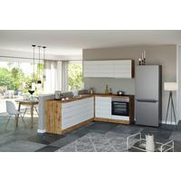 Eckküche Florenz ohne Geräte 240/180 cm Weiß/Eiche Dekor - Eiche Wotan/Weiß, Design, Holzwerkstoff (240/180cm) - Held