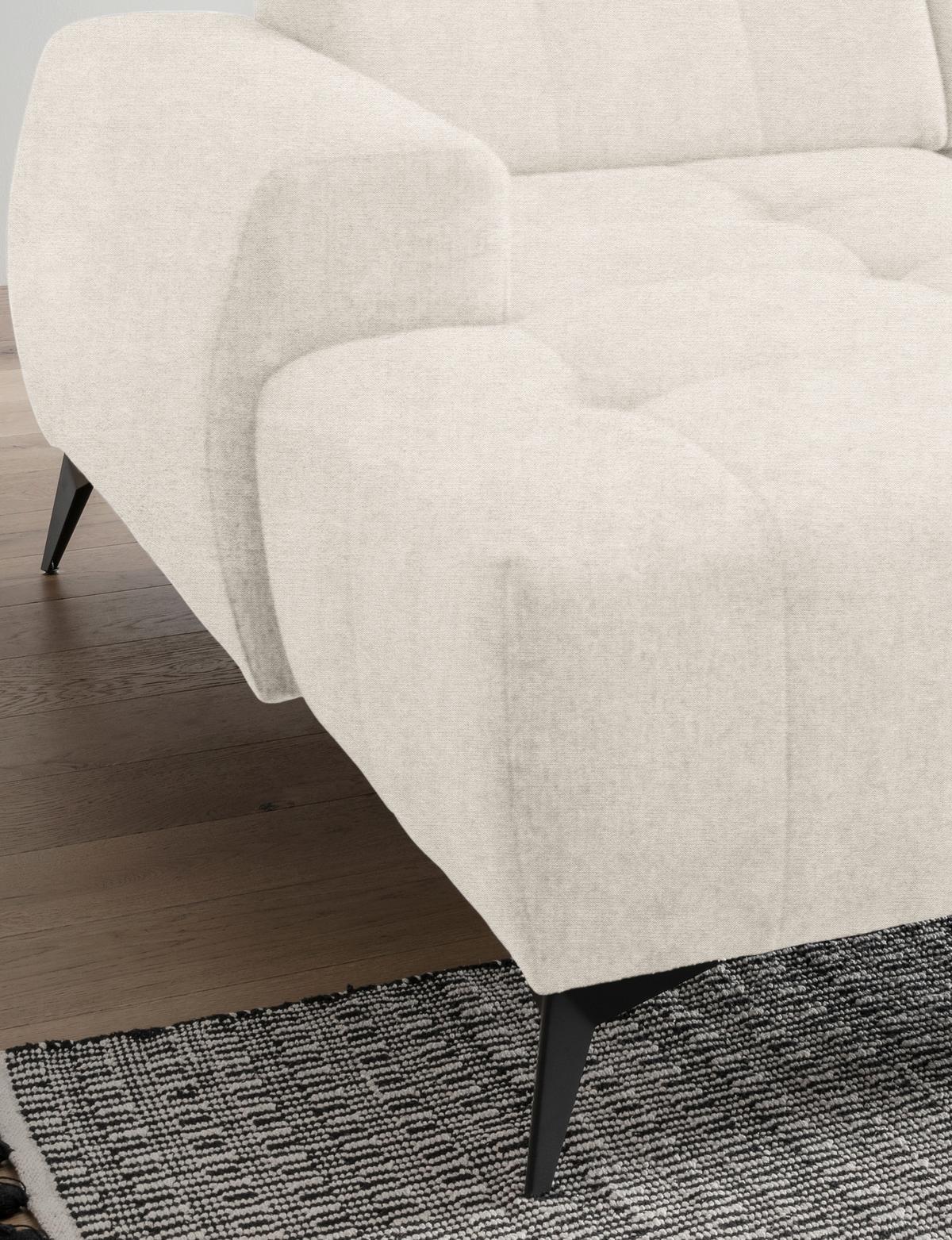 Ecksofa Mit Usb Anschluss Sano, Creme, S: 180x258 Cm - Creme/Schwarz, MODERN, Textil (180/258cm) - Livetastic