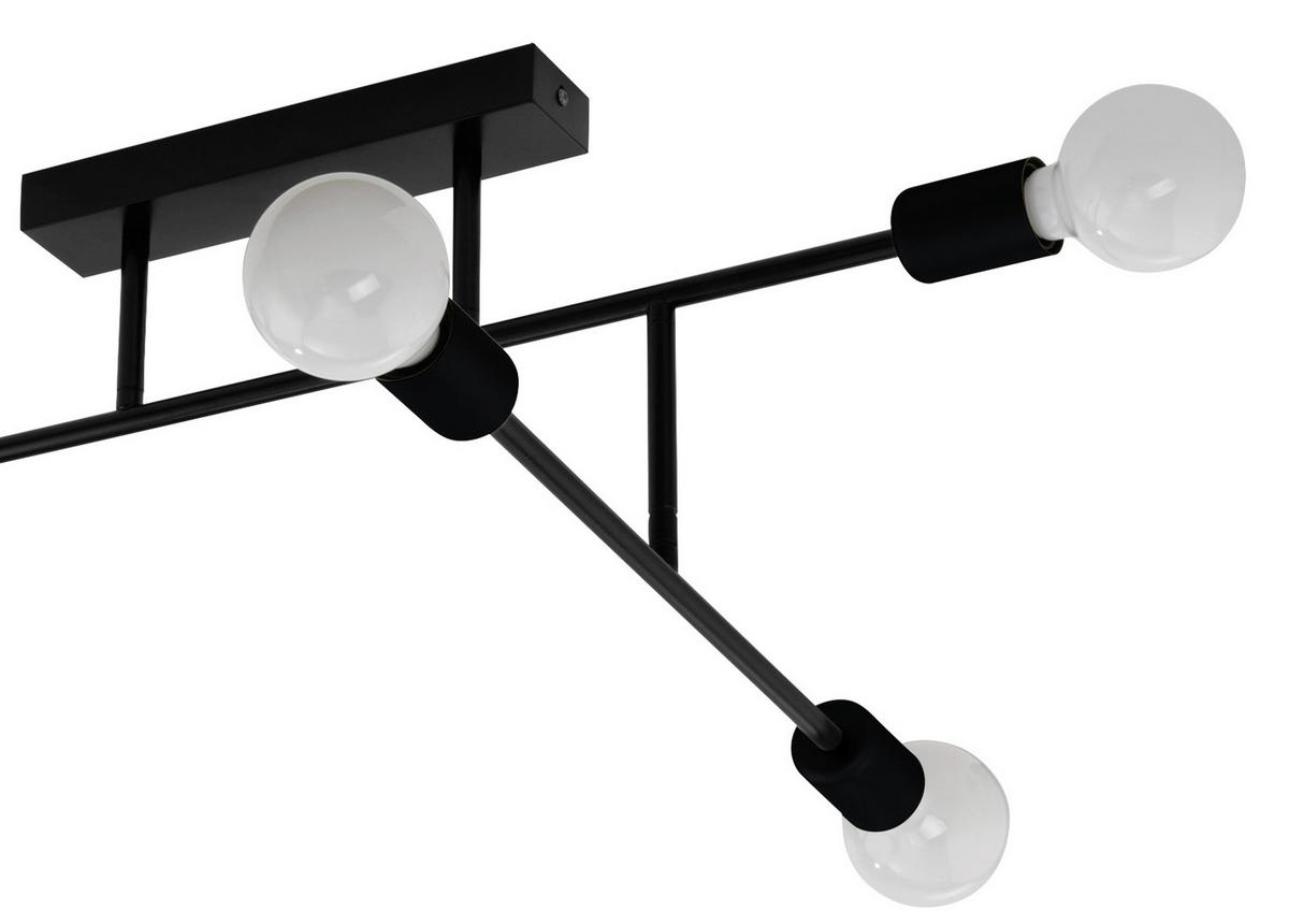 Deckenleuchte Belsiana L: 89 cm 6-Flammig drehbar - Schwarz, MODERN, Metall (89/51/35cm)