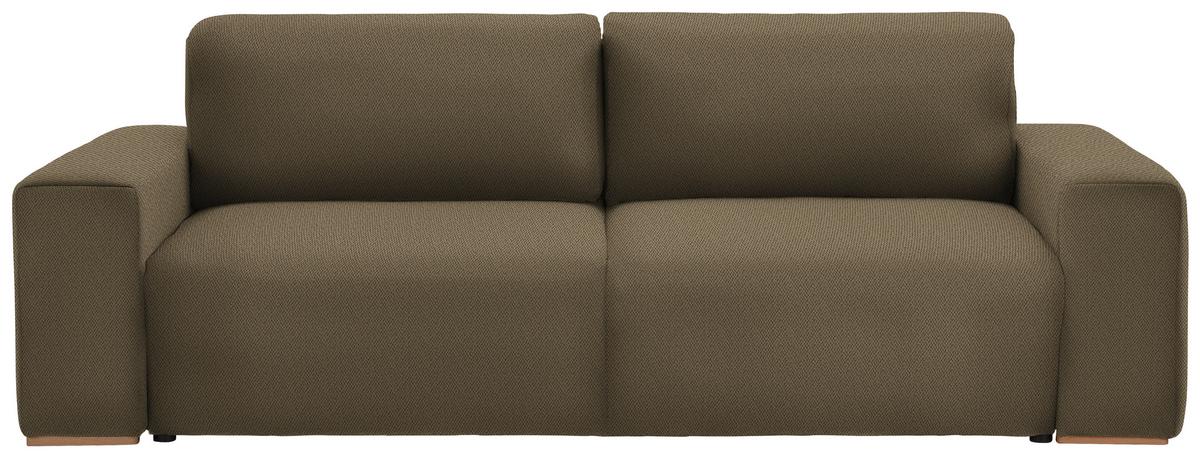 Schlafsofa Vouge Grün Bettkasten, B: 255 Cm - Buchefarben/Schwarz, KONVENTIONELL, Textil (255/86/123cm) - Livetastic
