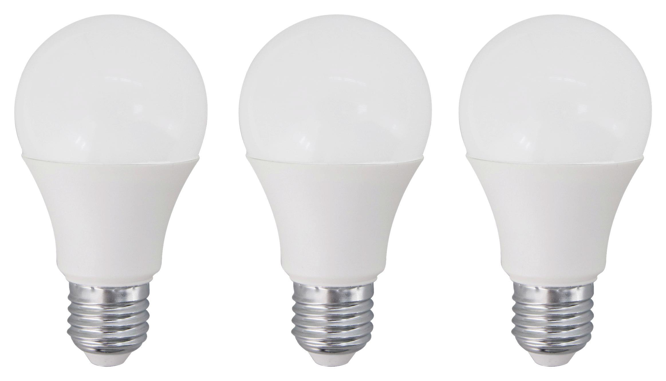 LED-Leuchtmittel 3er Pack E27,1055lm,12w - Weiß, MODERN, Kunststoff (6/11,8cm)