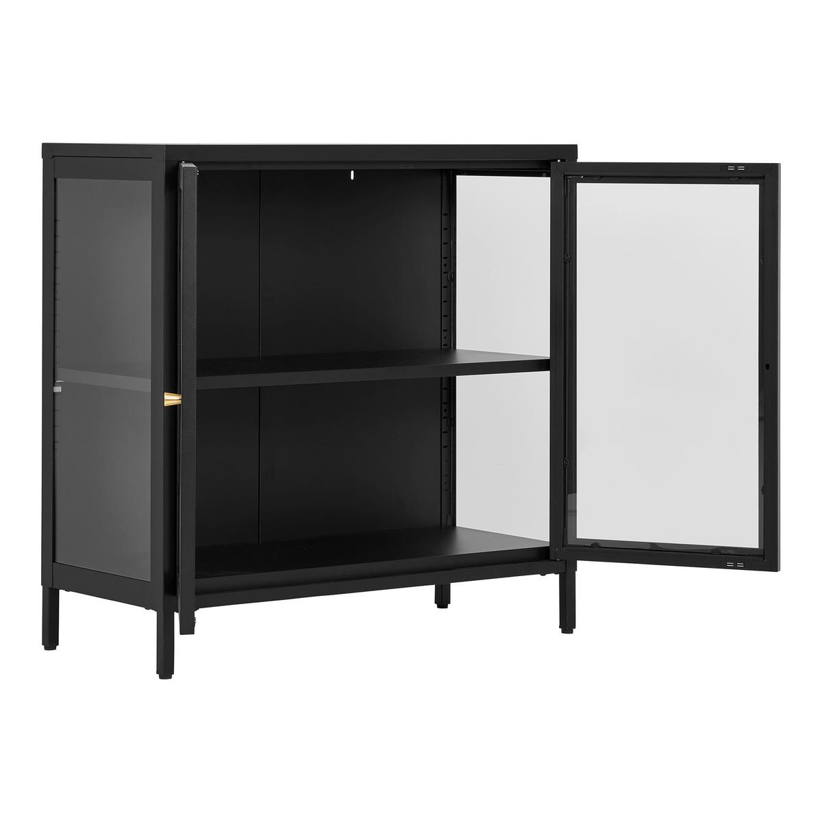 GARDEROBENSCHRANK Dalby Schwarz B: 80cm - Transparent/Schwarz, Design, Glas/Metall (80/80/35cm) - MID.YOU