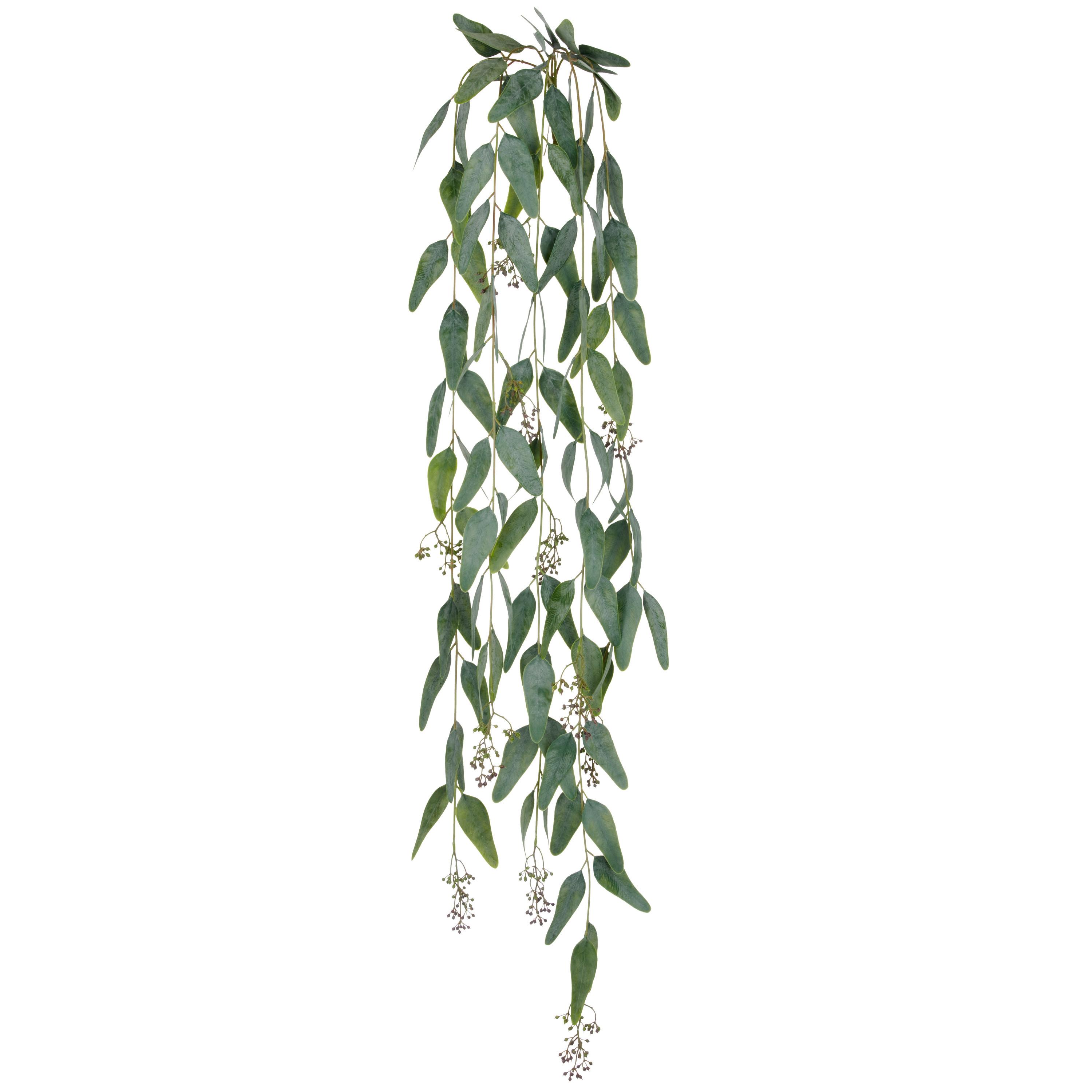 Kunstpflanze Grau Grün H: 115 cm - Grau/Grün, Basics, Kunststoff (115cm) - P & B