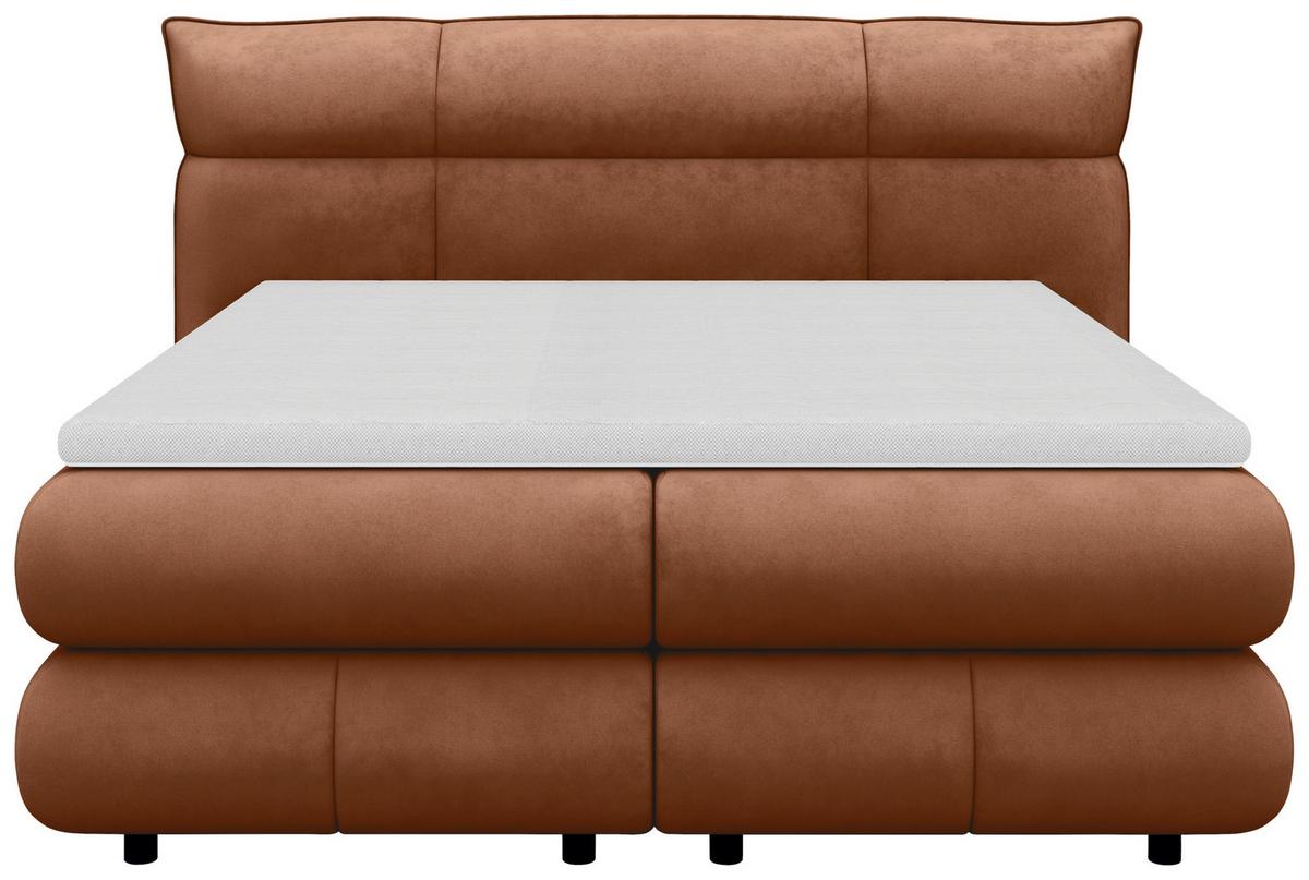 Boxspringbett Caramelo Kupfer 180x200 cm - Schwarz/Kupferfarben, Trend, Textil (180/200cm)