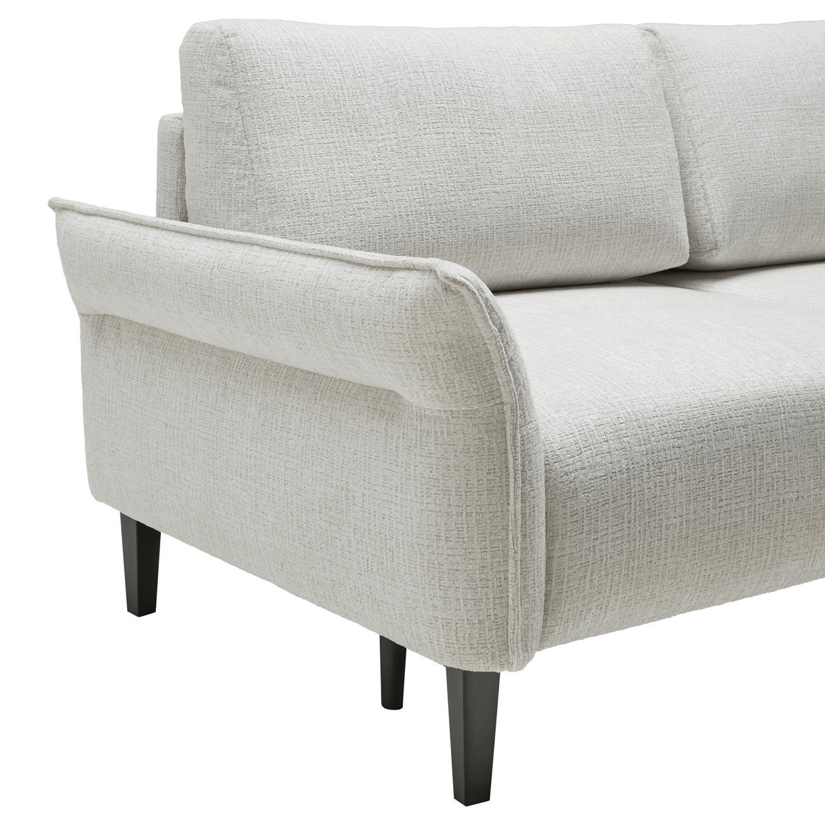 Třímístná pohovka CUSTOM, krémová - černá/krémová, Moderní, dřevo/textil (183/85/92cm) - Mömax