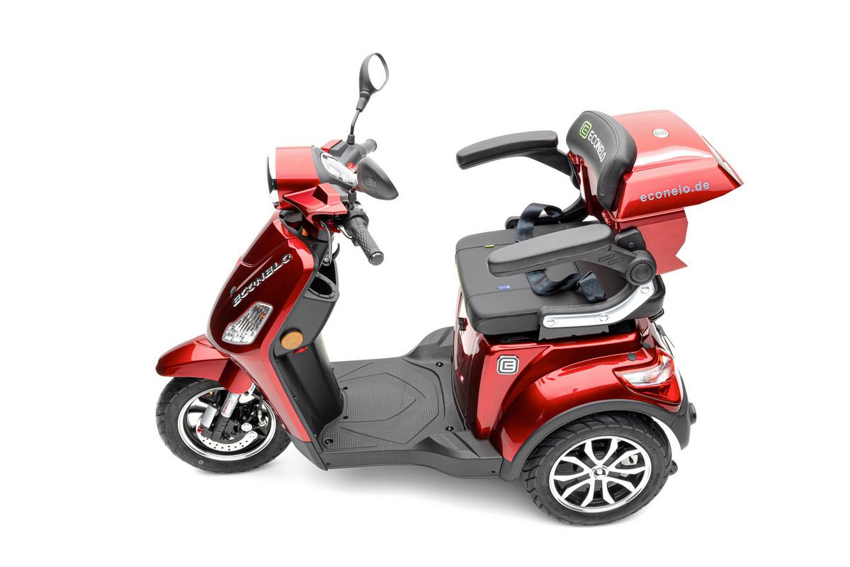 E-Seniorenmobil YOGI-IQ Blei-Akku, 3-Rad, 1000W - Rot, Basics, Kunststoff/Metall (152/67/102cm)