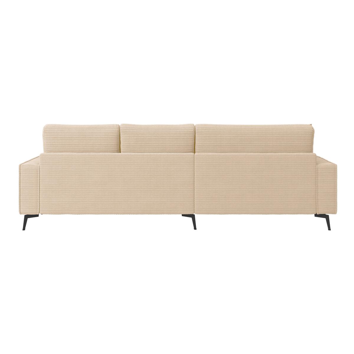 Ecksofa Zero Creme 173x286 cm - Creme/Schwarz, Trend, Textil (173/286cm)