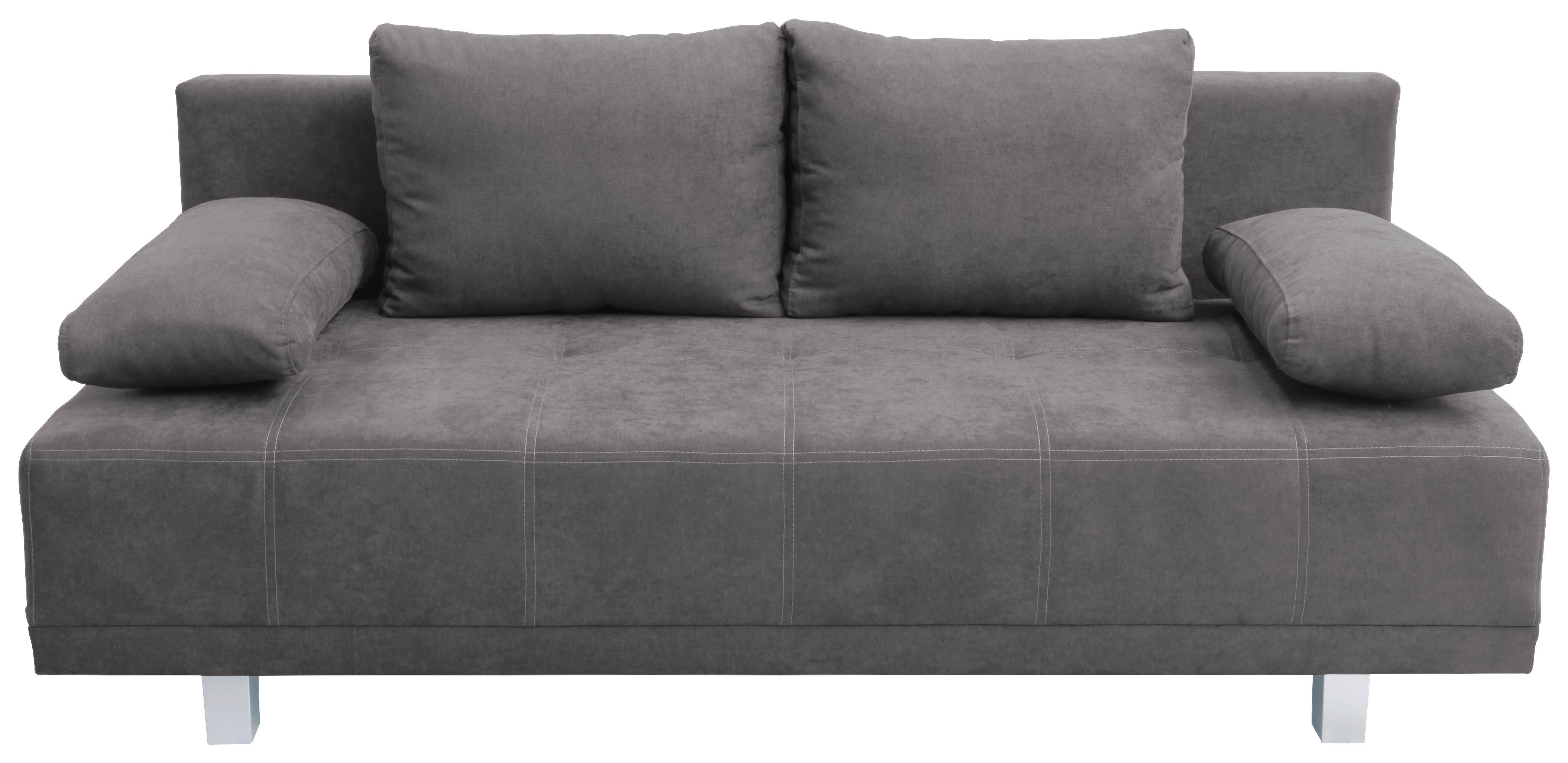 2-sitzer-sofa Mit Schlaffunktion Laser B: 194 Cm - Chromfarben/Graubraun, Design, Textil (194/77/89cm) - MID.YOU