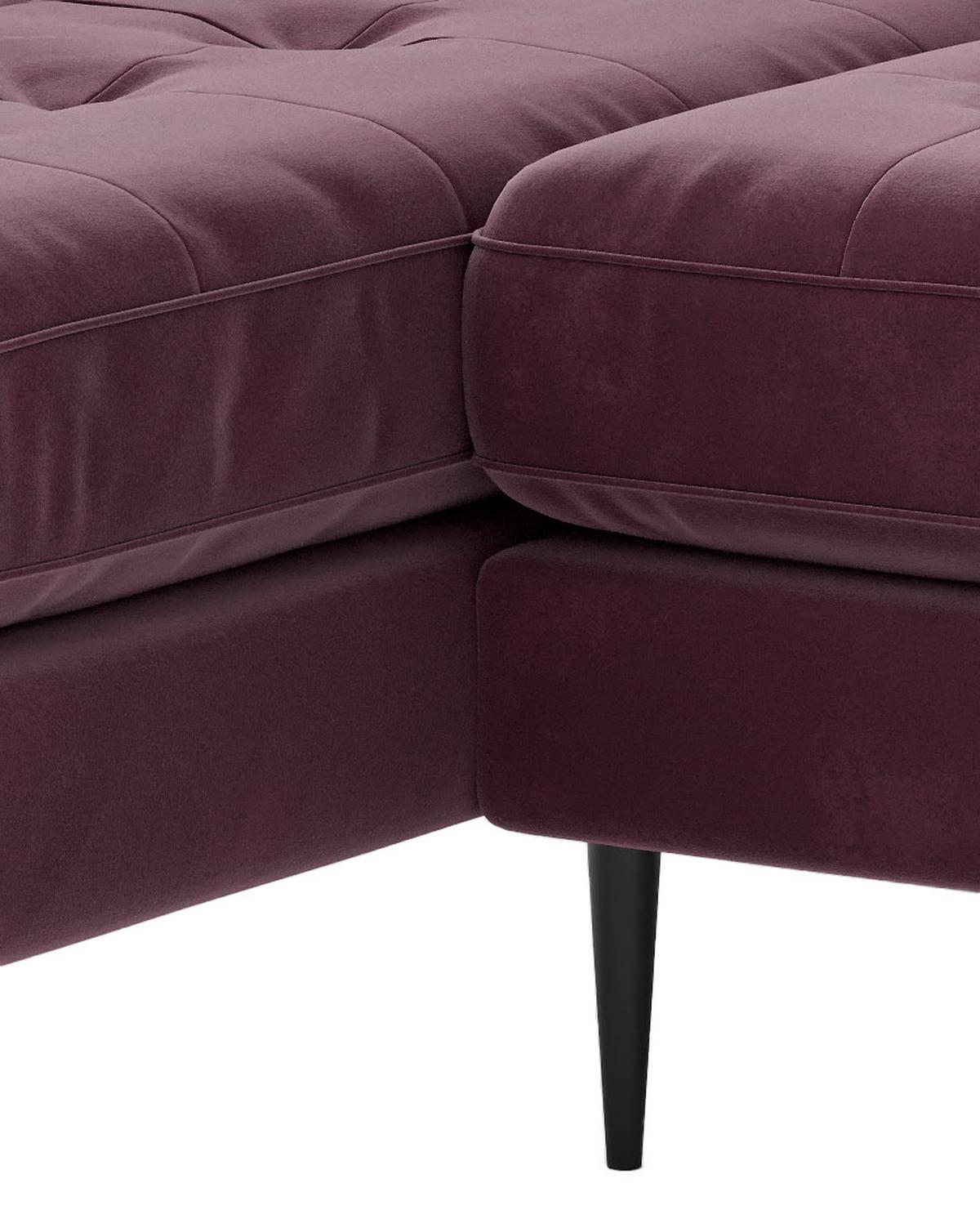Ecksofa Scott - Edelstahlfarben/Weinrot, Design, Textil (259/205cm) - Livetastic