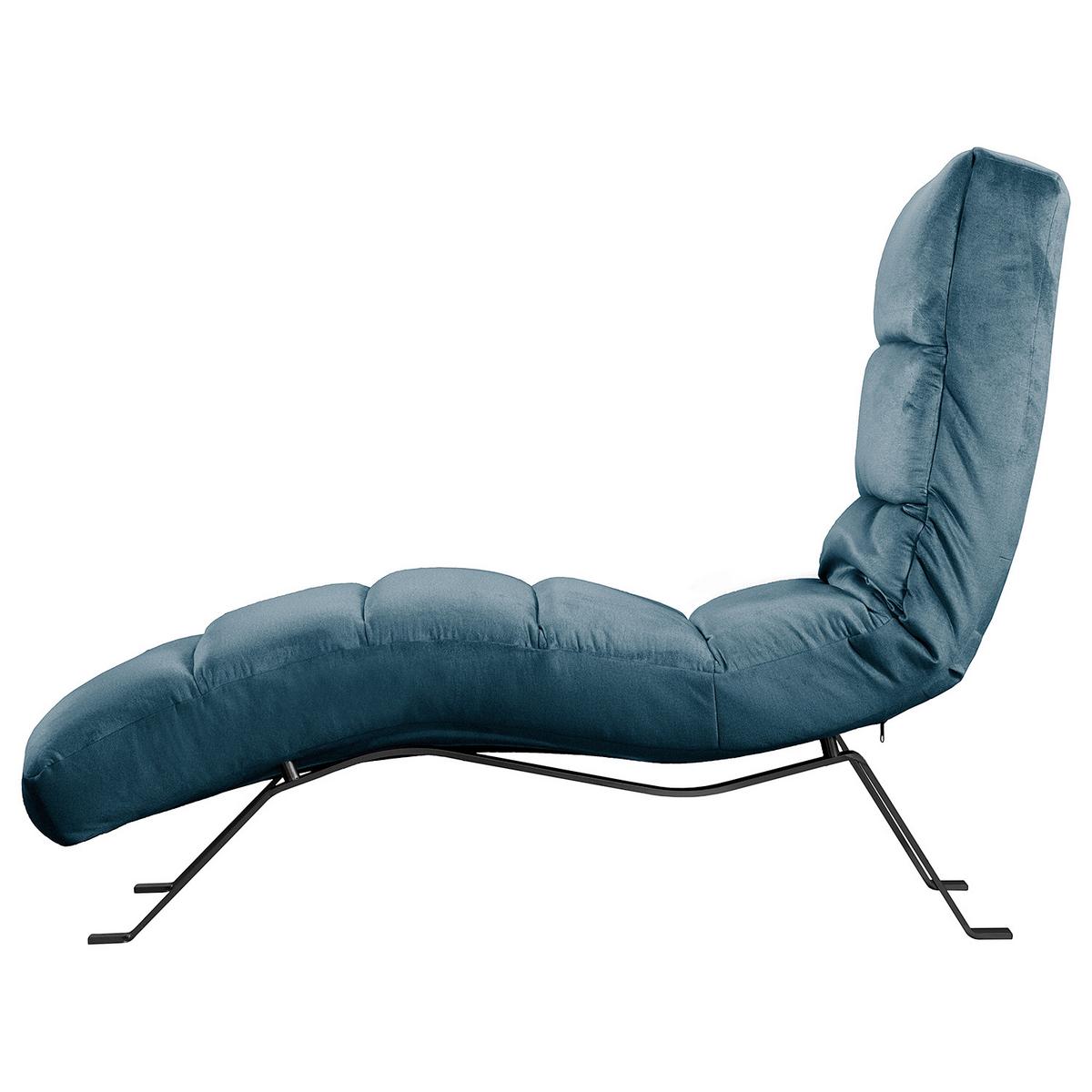 Relaxliege Swing Black Blau B: 65 cm - Blau/Schwarz, Design, Textil (65/65-95/171cm) - Livetastic