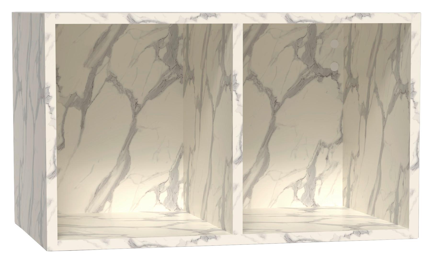 Wandregal Las Vegas Weiß B: 60 cm - Weiß, MODERN, Holzwerkstoff (60/36/37cm) - Vertico