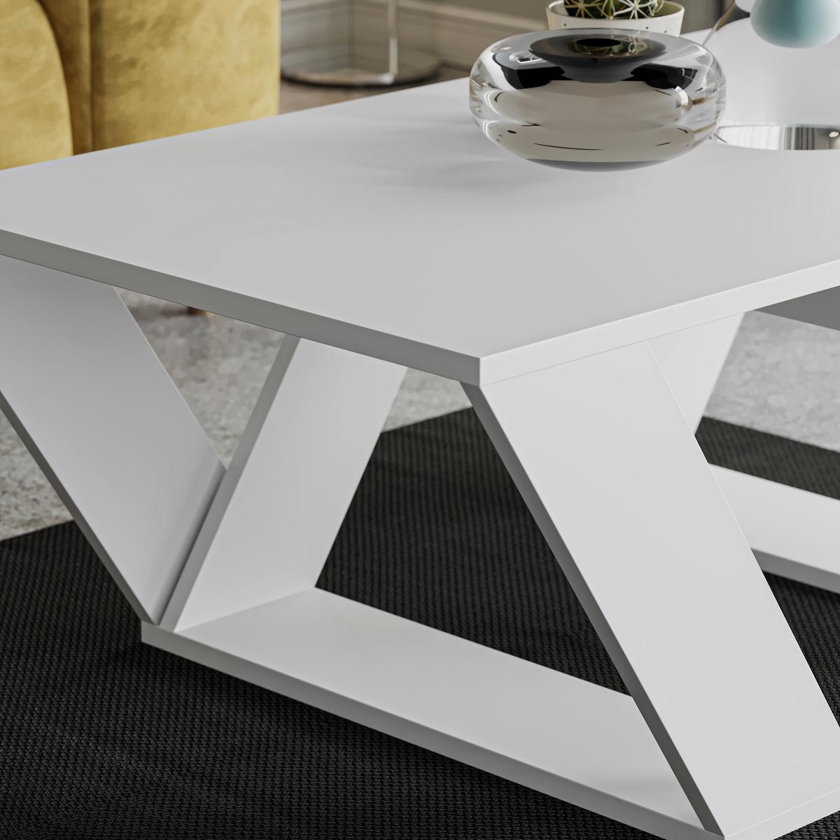 KONFERENČNÝ STOLÍK PIPRA - biela, Design, kompozitné drevo (120/40/60cm) - Livetastic