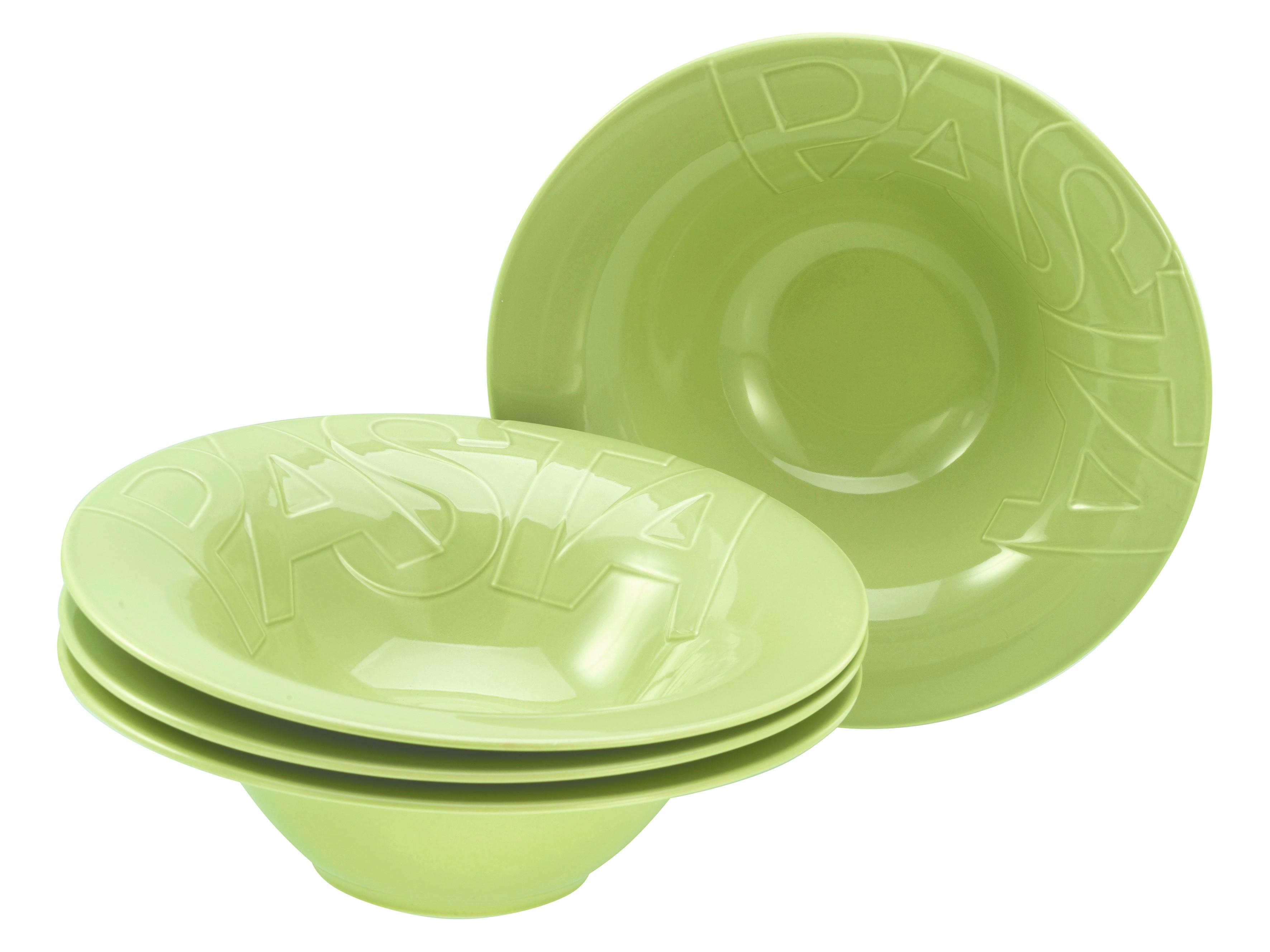 Tanier na cestoviny GOURMET, 4-dielny - zelená, Trend, keramika (27cm) - Creatable