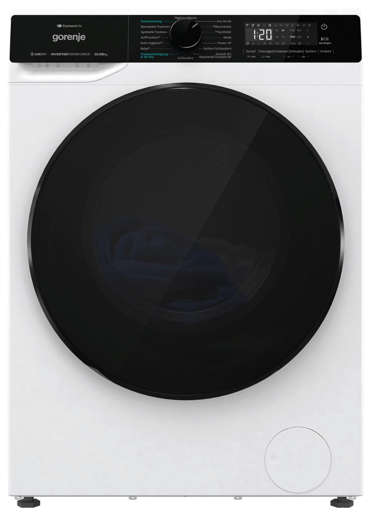 Waschtrockner WD2Pa1x64adw/At 10kg Waschen, 6kg Trocknen - Schwarz/Weiß, Basics, Glas/Kunststoff (59,5/84,5/61cm) - Gorenje