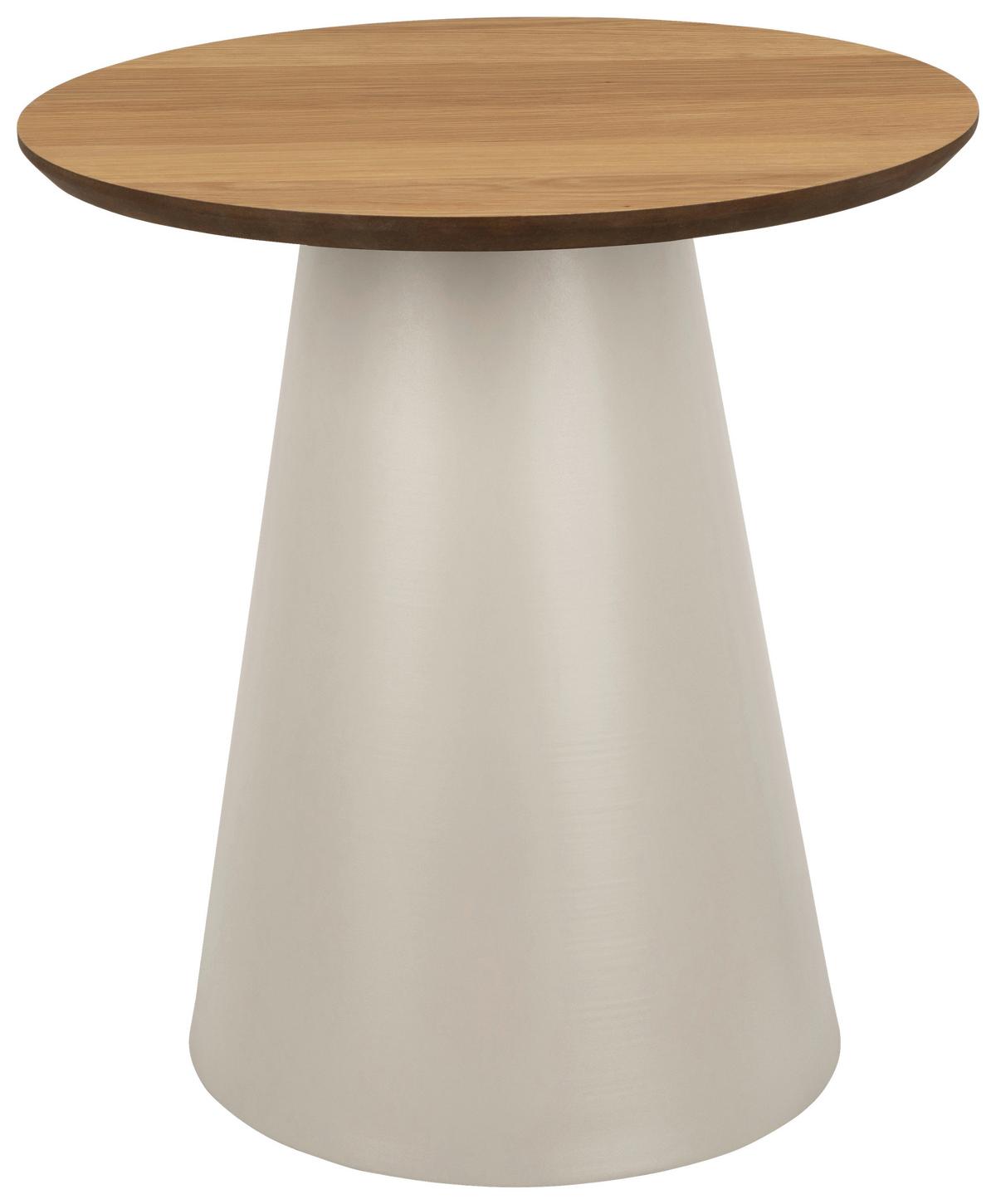 ODKLÁDACÍ STOLEK SOLI - šedá/barvy dubu, Design, kov/kompozitní dřevo (45/48cm)