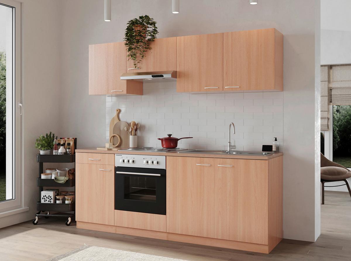 Küchenblock Gerda Küchenblock 210 cm - Buchefarben, Basics, Holzwerkstoff (210cm) - Respekta