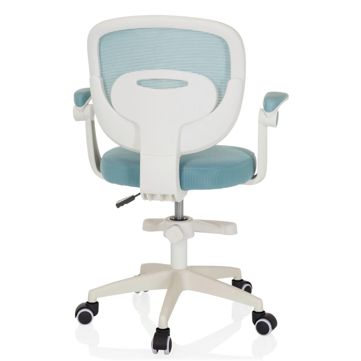 Jugenddrehstuhl Kiddy Smart Aqua B: 61 cm - Weiß, MODERN, Kunststoff/Textil (61/84-97/55cm) - MID.YOU