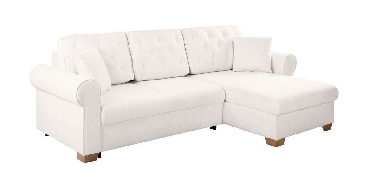 Ecksofa Arles, Creme 10 S: 266x161 Cm - Buchefarben/Creme, Design, Textil (266/161cm) - MID.YOU