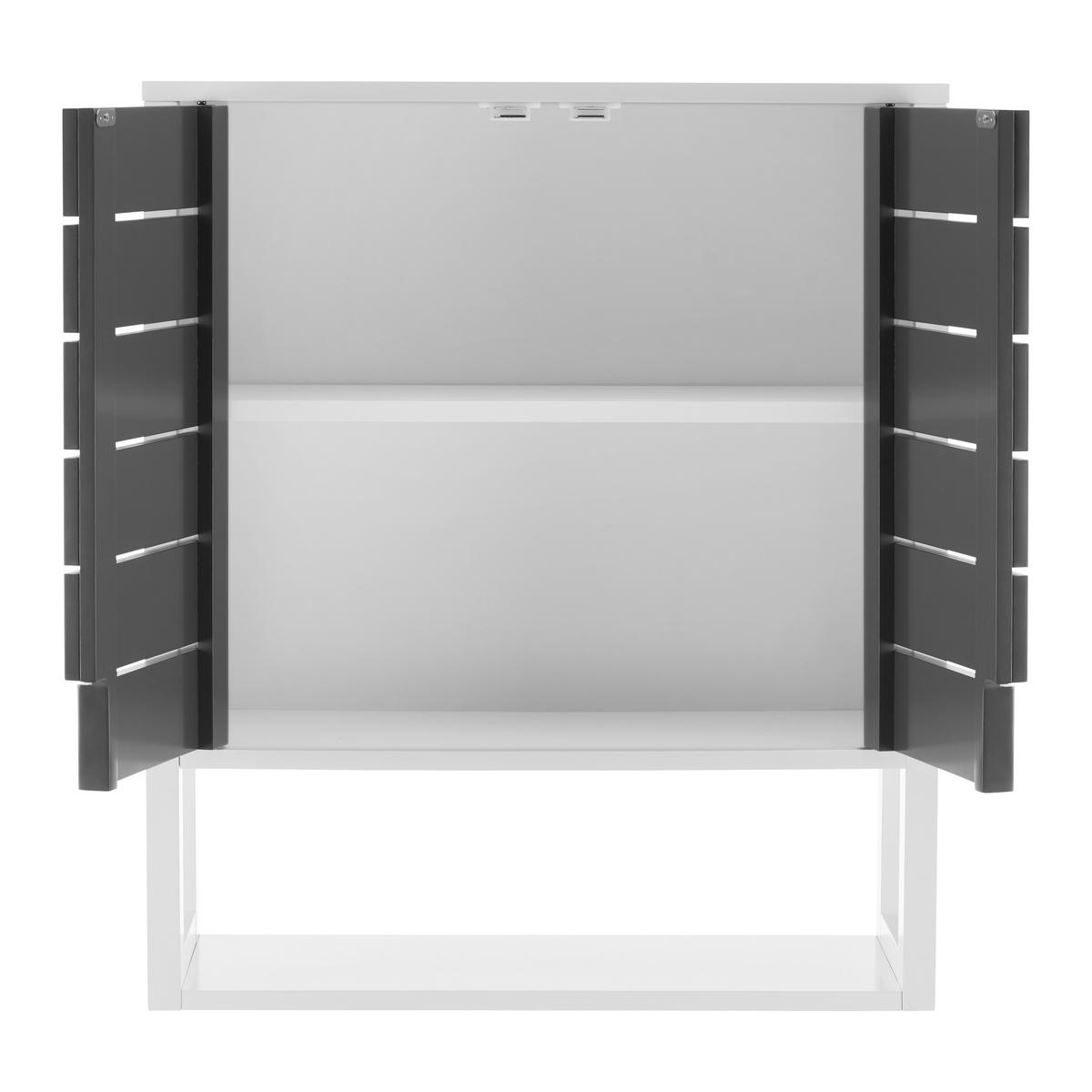 Závěsná skříňka TIA - šedá/bílá, Moderní (60/70/23cm) - P & B