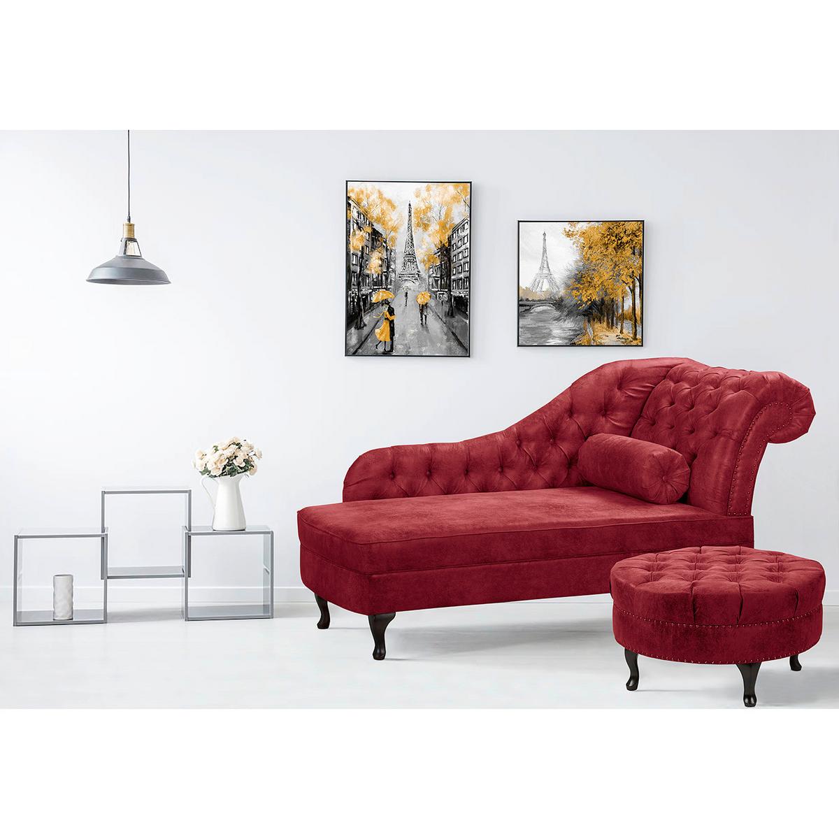 Récamiere Pako Rostfarben B: 185cm - Rostfarben/Braun, Design, Textil (185/93/75cm) - Livetastic