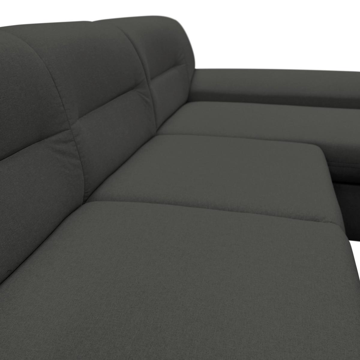 Veratti New Grau Inkl. Schlaffunktion Ottomane Rechts - Silberfarben/Grau, Design, Textil (281/167cm) - MID.YOU