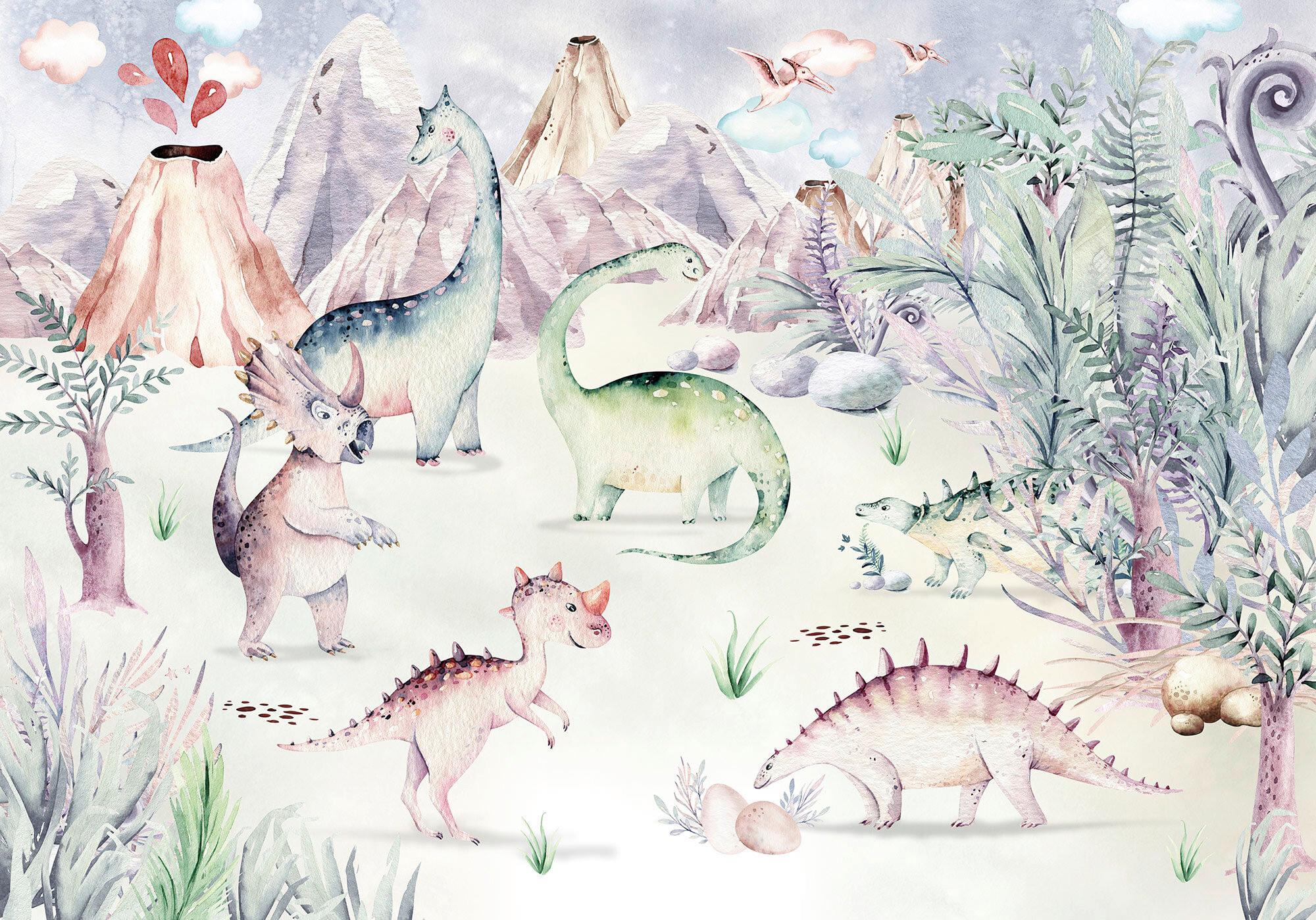 Fototapete Dino Playground - Multicolor, Trend, Papier (400/280cm)