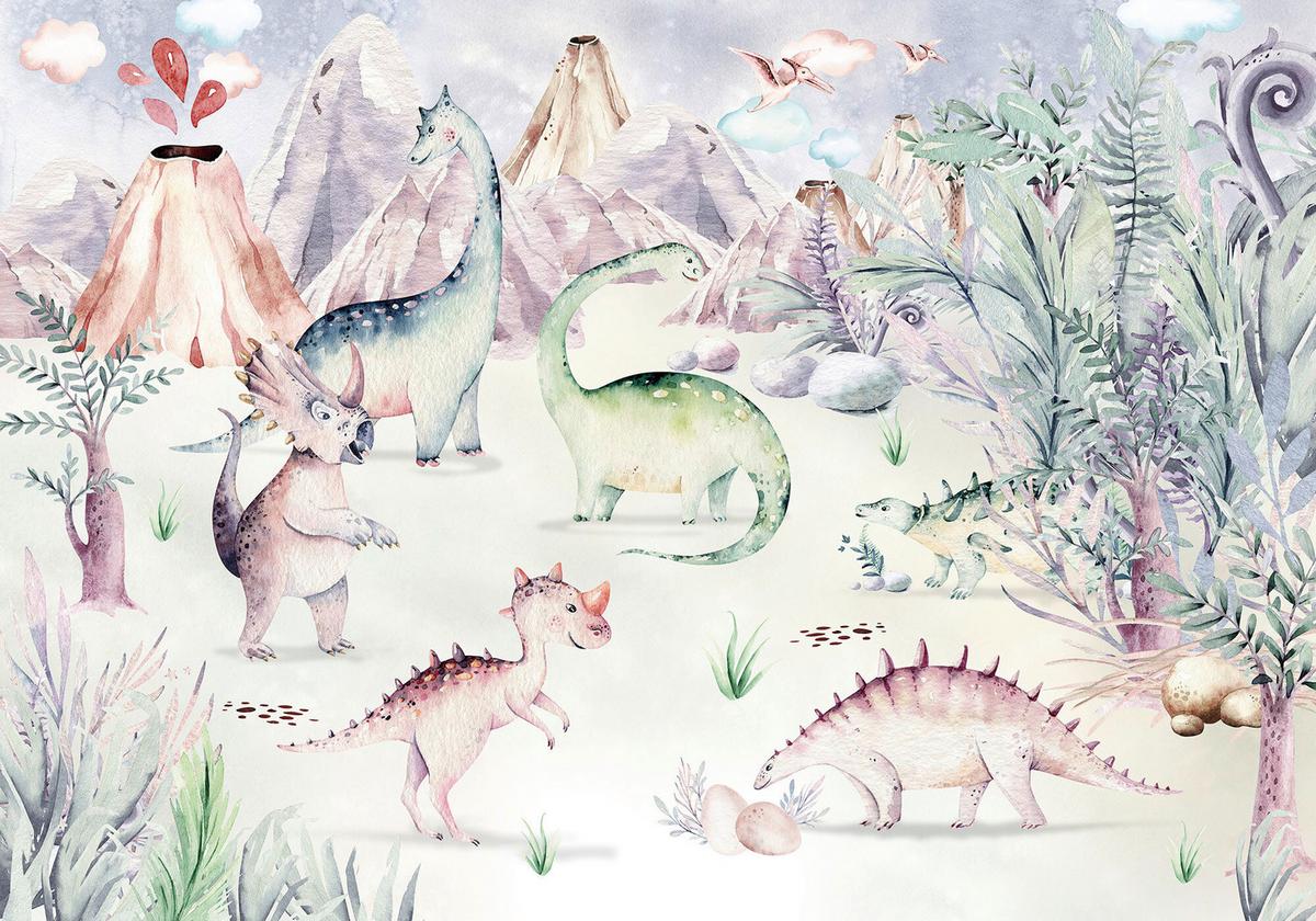 Fototapete Dino Playground - Multicolor, Trend, Papier (400/280cm)