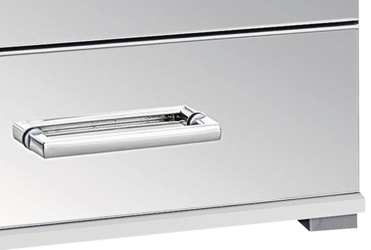 Nachtkästchen Weiß/Spiegel H: 38 cm Moita - Chromfarben/Klar, Design, Holzwerkstoff (50/38/37cm) - Rauch Möbel