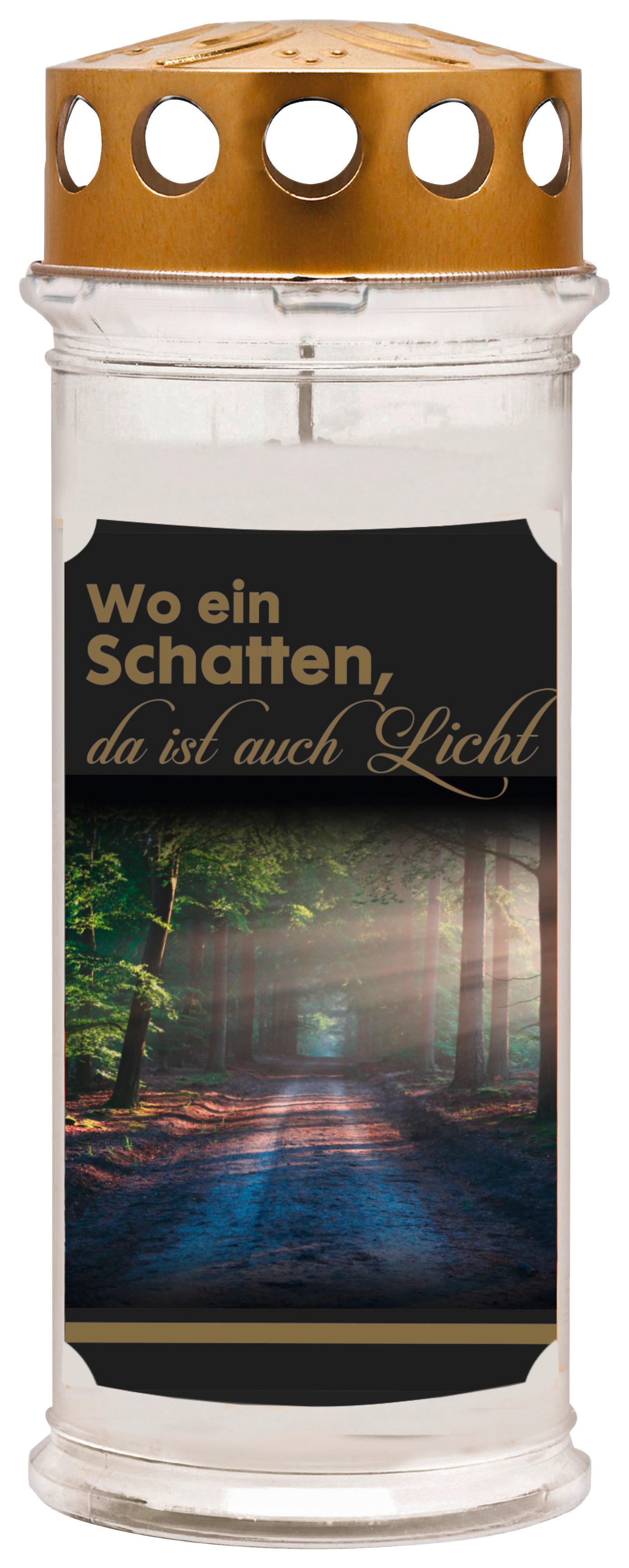 Grabkerze Ambrosius Schatten/ Licht Ø/H: 7,5/21 cm - Weiß, Basics, Kunststoff (7,5/21cm)