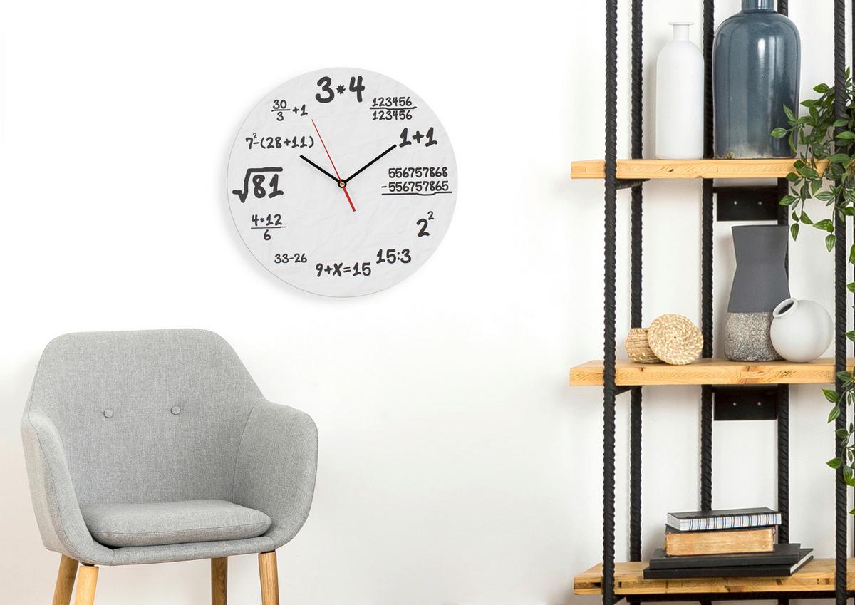 Wanduhr Einstein - Schwarz/Weiß, Design, Holzwerkstoff/Papier (35/4cm) - Luca Bessoni