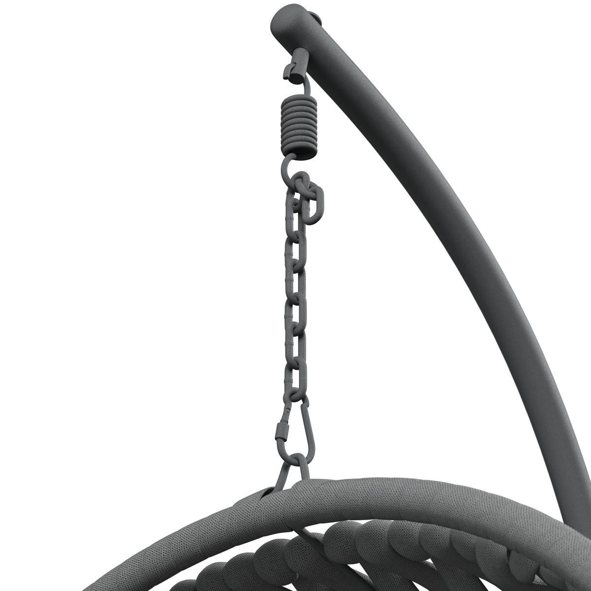 ZÁVESNÉ KRESLO MIRA - svetlosivá, Modern, kov/textil (107cm) - Bessagi Garden