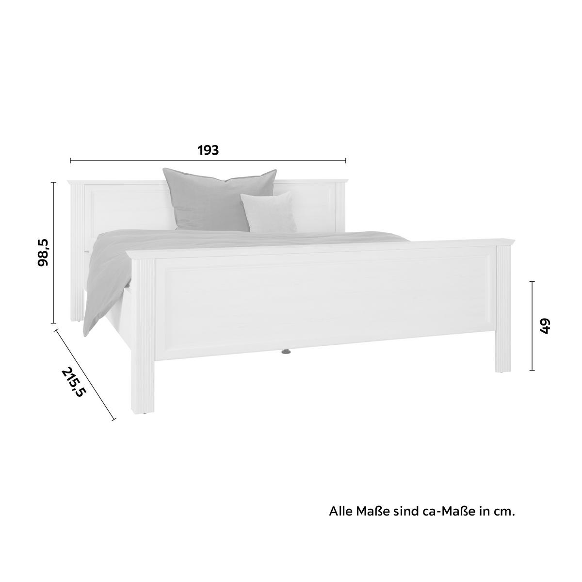 Postel bílá, 180/200cm - bílá, Romantický / Rustikální, kompozitní dřevo (180/200cm)