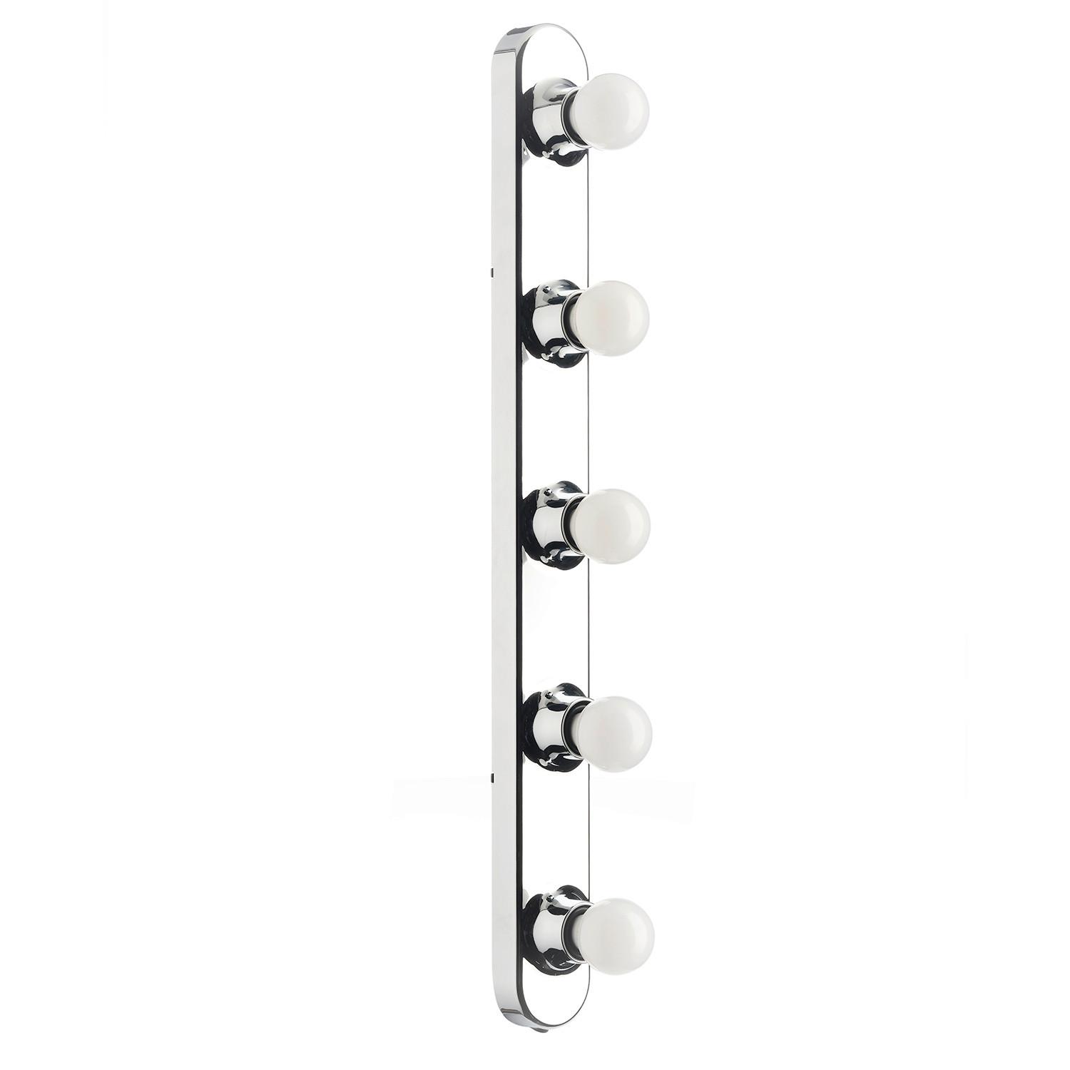 Spiegelleuchte Ip20  B: 5 cm Chromfarben 6 W 5-Flammig - Chromfarben, KONVENTIONELL, Kunststoff (5/5/60cm)