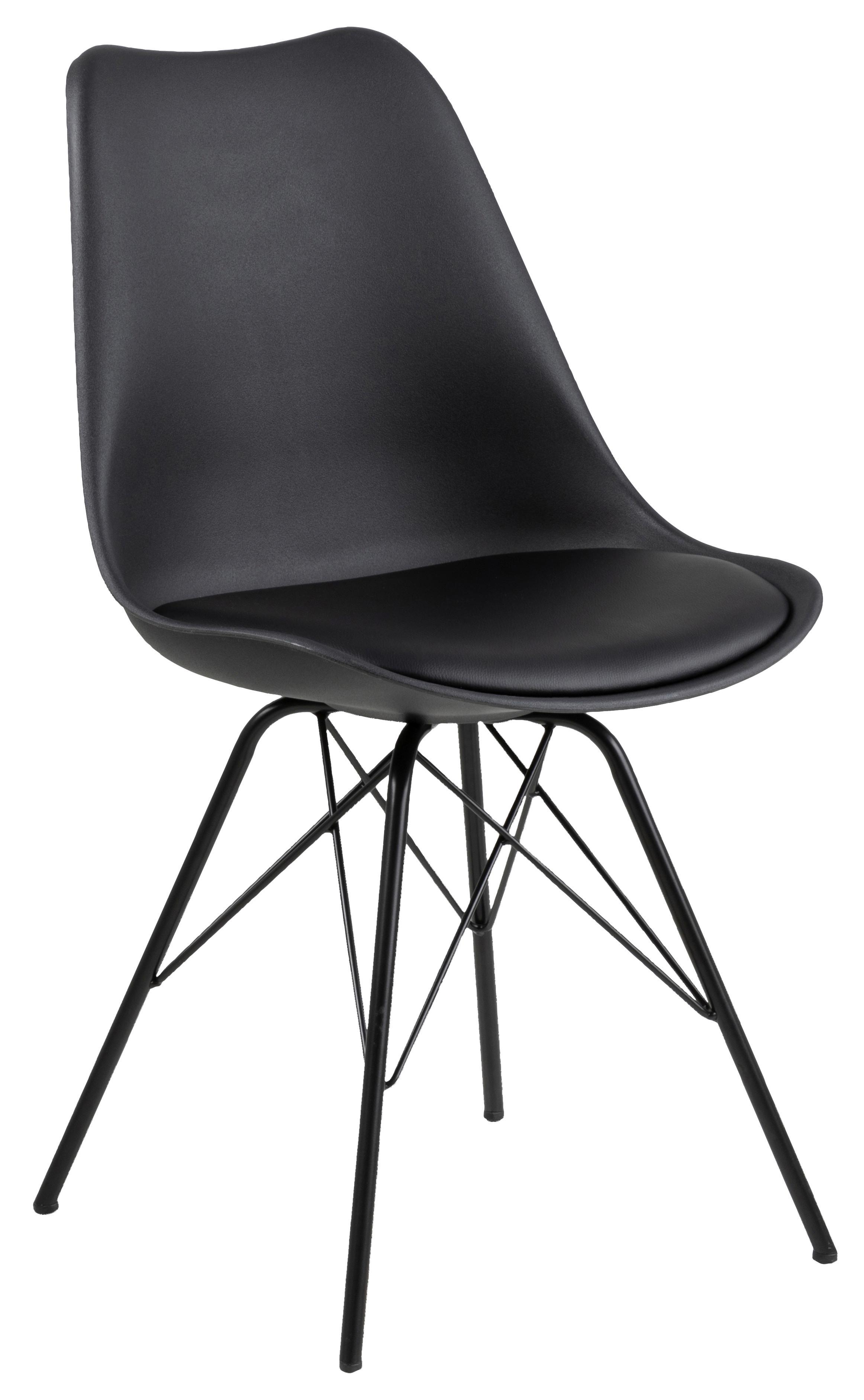 Esszimmerstuhl Eris Schwarz - Schwarz, Trend, Kunststoff/Textil (48,5/85,5/54cm) - Carryhome